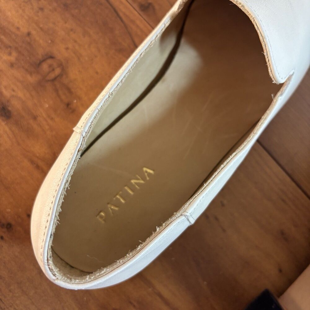 PATINA Portland Leather Premium Pointed Flats Shoes Bone White Women's Size 9.5 - Picture 10 of 10